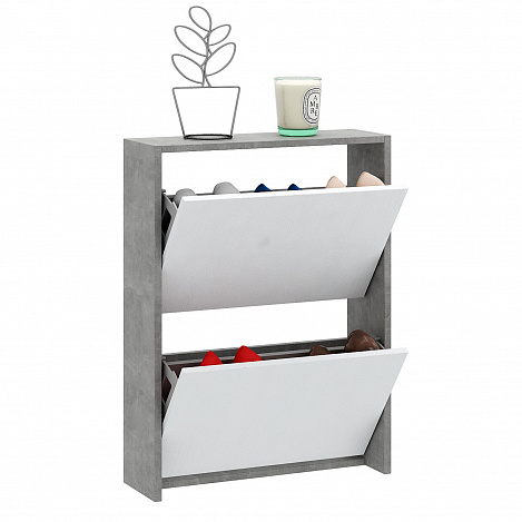 Обувница Витто-20 - бетон / белый