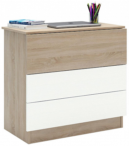 Комод-стол Ренцо-30 - дуб сонома / белый