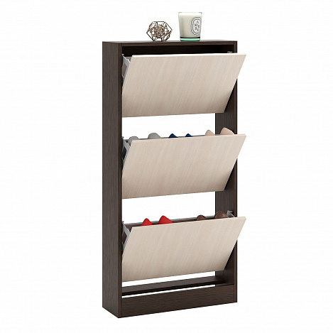 Обувница Уно-54У узкая  - венге / дуб молочный