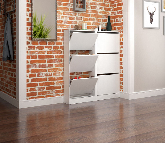 Обувница Уно-54У узкая  - белый