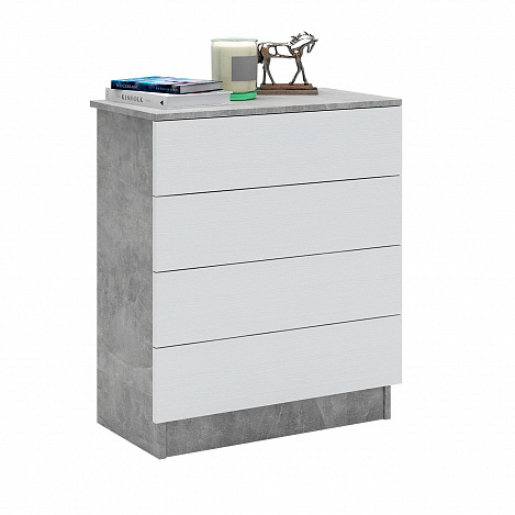 Комод Уно-29 - бетон / белый