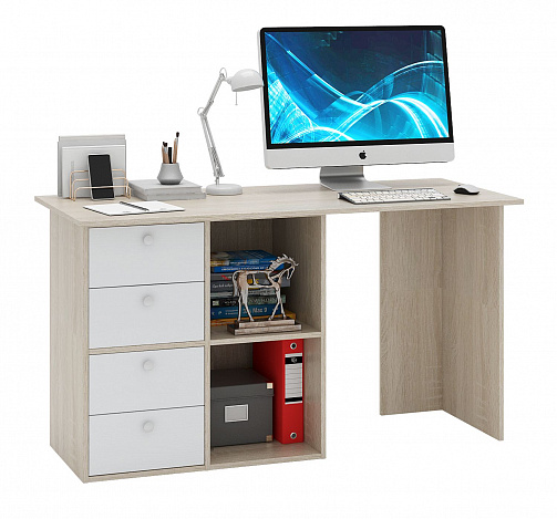 Угловой стол Прайм-67 - дуб сонома / белый