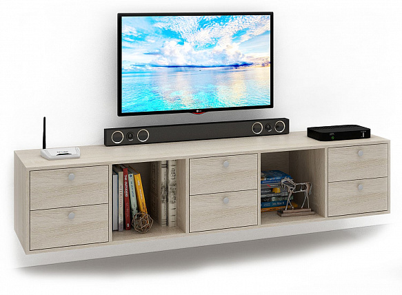 ТВ Тумба Прайм-51-7 подвесная / напольная - дуб сонома