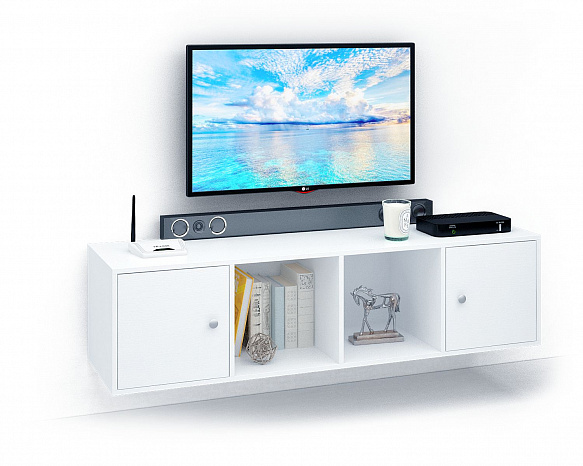 ТВ Тумба Прайм-41-1 подвесная / напольная - белый
