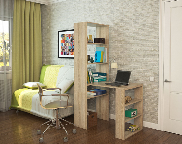 Стеллаж со столом Рикс-45 - дуб сонома