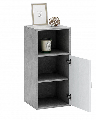 Тумба-Полка Уно-140 - бетон / белый