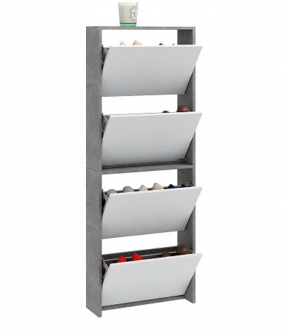 Обувница Витто-29 - бетон / белый