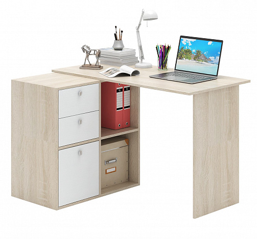 Компьютерный стол Прайм-48 - дуб сонома / белый