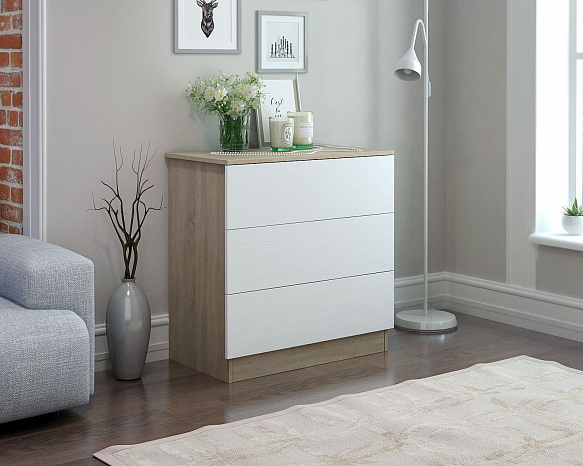 Комод Уно-28 - дуб сонома / белый