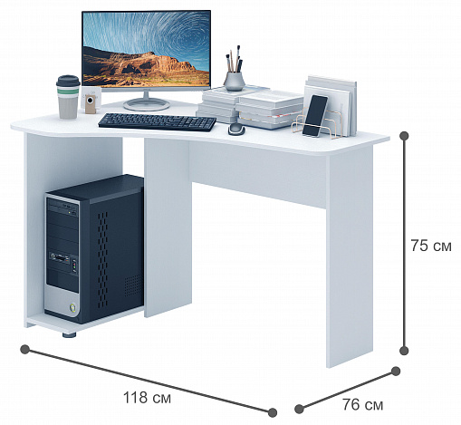 Стол угловой Корнет-7 - белый