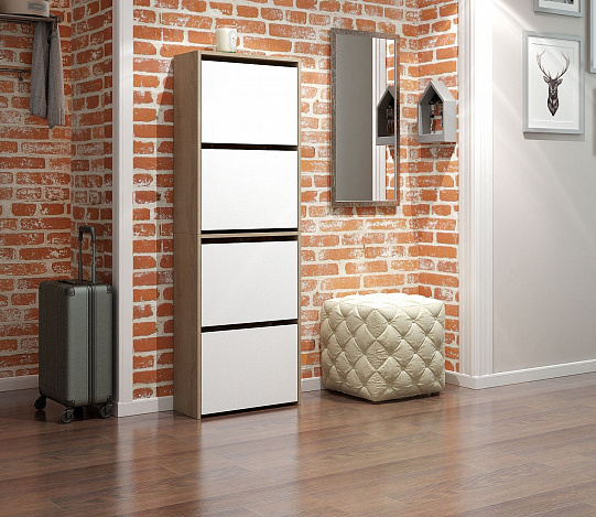 Обувница Витто-28 - дуб сонома / белый