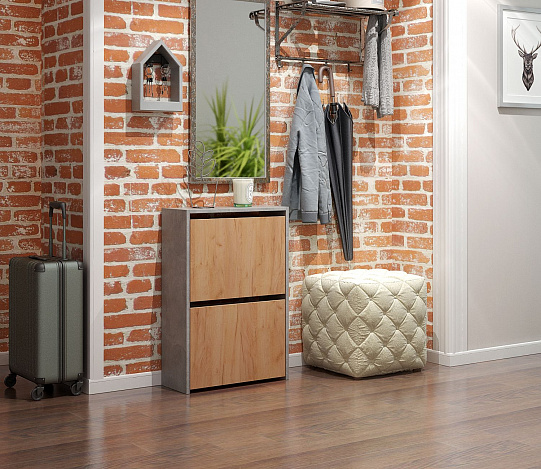 Обувница Витто-19 - бетон / дуб крафт золотой