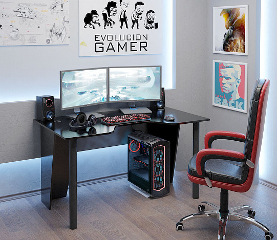 Стол игровой Форсаж-2 - черный / черный