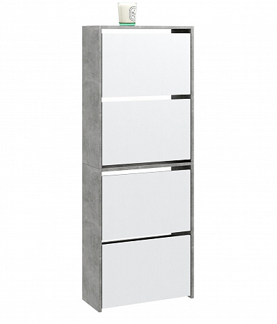 Обувница Витто-28 - бетон / белый